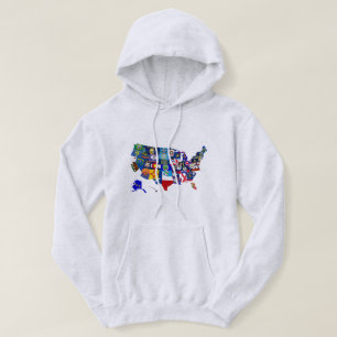 Sudadera Estado de mapa estadounidense marca Mosaic Hoodie