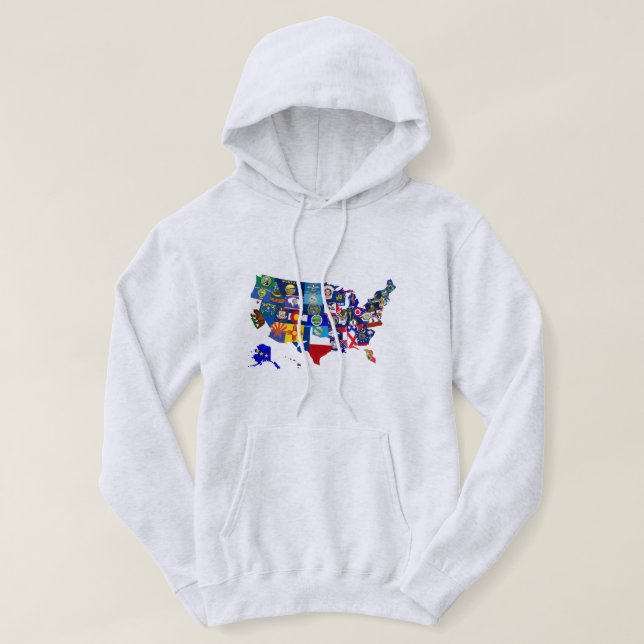 Sudadera Estado de mapa estadounidense marca Mosaic Hoodie (Diseño del anverso)