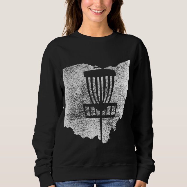 Sudadera Estado de Ohio Disk Golf con gráfico en problemas  (Anverso)