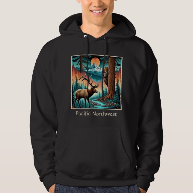 Sudadera Estado de Sasquatch y Elk WA (Anverso)