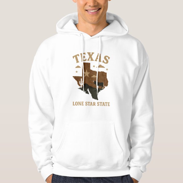 Sudadera Estado solitario de Texas - Un tributo a la indepe (Anverso)