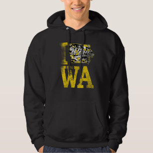 Sudadera Estado vintage de Iowa Onda trendy Iowans Yellow B