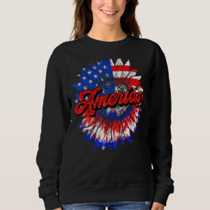 Sudadera Estados Unidos Bandera Americana Girasol Patriótic