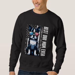 Sudadera Estados Unidos Bandera Boston Terrier Mejor Madre