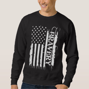 Sudadera Estados Unidos con valentía y la bandera de Estado