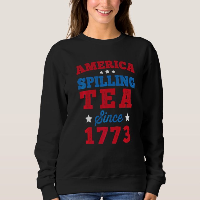 Sudadera Estados Unidos derramando té desde 1773 cuarto Fie (Anverso)