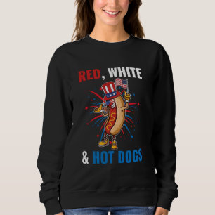 Sudadera Estados Unidos Funny 4 De Julio Perros Blancos Roj