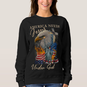 Sudadera Estados Unidos necesita a Jesús una nación bajo Di