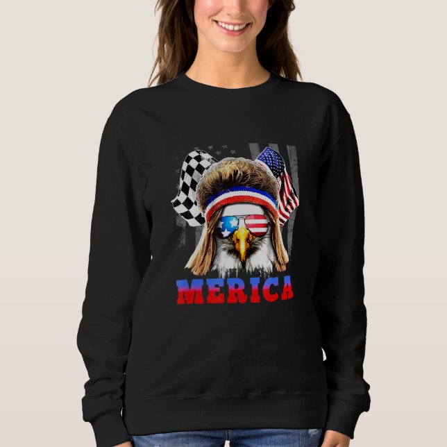 Sudadera Estados Unidos Patriótico Bald Eagle Merica (Anverso)