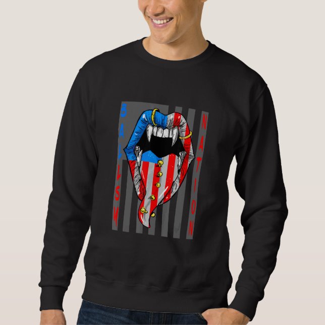 Sudadera Estados Unidos Patriótico Brave Ballsy Nation Mode (Anverso)