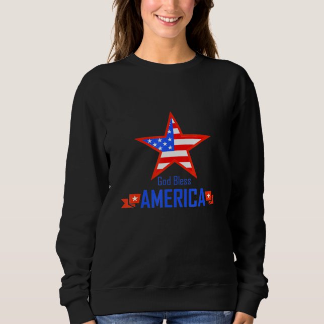 Sudadera Estados Unidos Patriótico - Dios bendiga a Estados (Anverso)