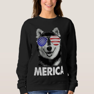 Sudadera Estados Unidos Patriótico Merica Siberian Husky Do