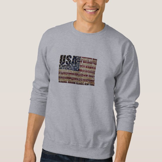 Sudadera Estados Unidos y sus estados federales en estrella (Anverso)