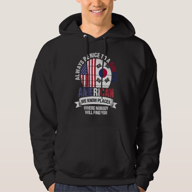 Sudadera Estadounidense coreano Conocemos lugares donde Cor (Anverso)
