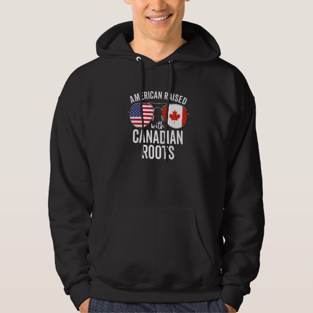 Sudadera Estadounidense Criado Con Raíces Canadienses Usa C (Anverso)