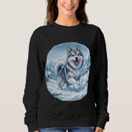 Sudadera Estampa de pecho de perro de montaña invernal