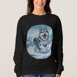 Sudadera Estampa de pecho de perro de montaña invernal
