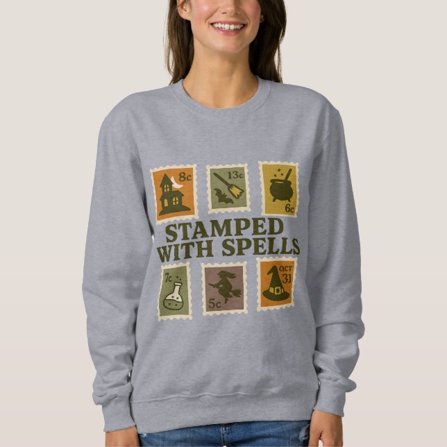 Sudadera Estampado con la camiseta con estampado de Hallowe (Anverso)