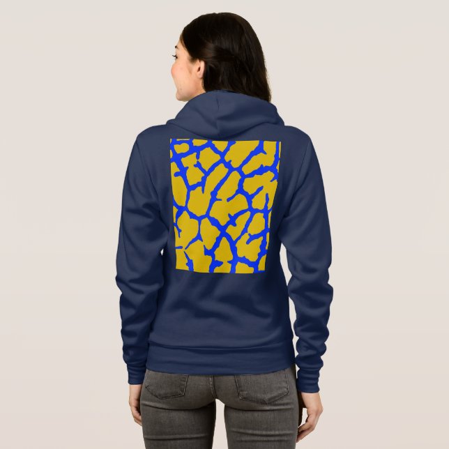 Sudadera Estampado de jirafa amarillo azul (Reverso completo)