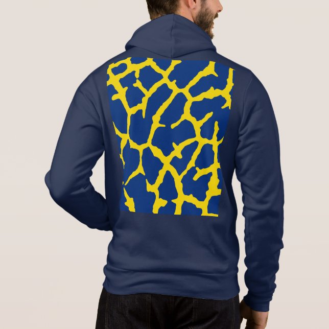 Sudadera Estampado de jirafa azul marino amarillo (Reverso)