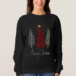 Sudadera Estampado de leopardo de los árboles de navidad
