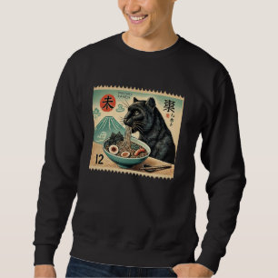Sudadera Estampilla japonesa de rehenes del Monte Fuji al a