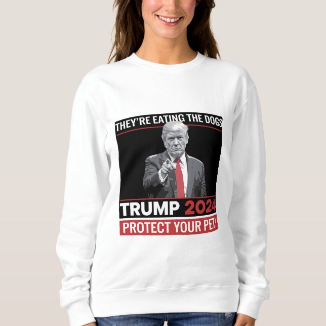Sudadera Están Comiendo Los Perros Debate Trump 2024  (Anverso)