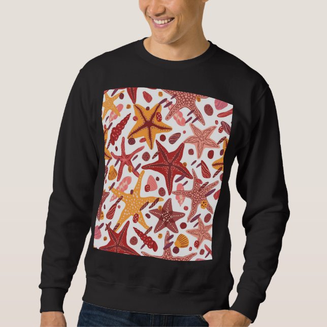 Sudadera Estanques de Starfish: Patrón del Mar Escandinavo (Anverso)