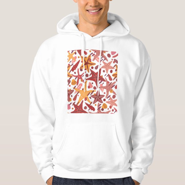 Sudadera Estanques de Starfish: Patrón del Mar Escandinavo (Anverso)