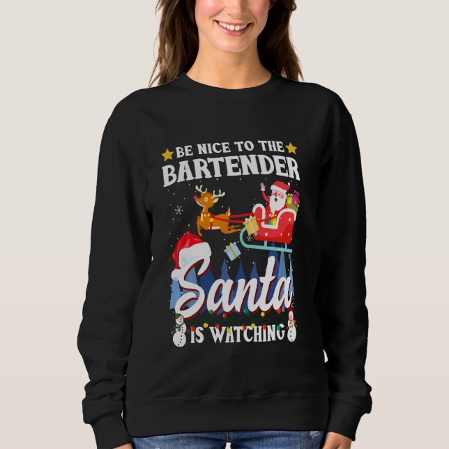 Sudadera Estar Bien Con El Bartender Santa Está Viendo Dive (Anverso)