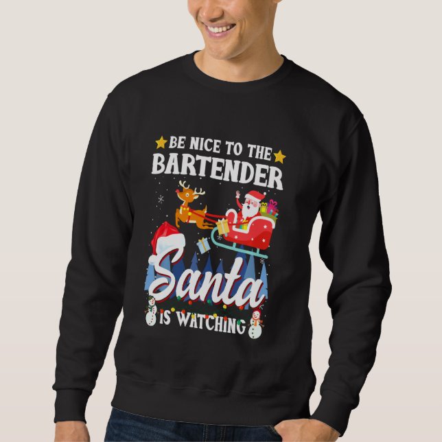 Sudadera Estar Bien Con El Bartender Santa Está Viendo Dive (Anverso)
