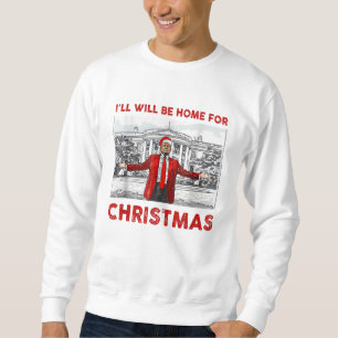 Sudadera Estaré en casa para Navidad Santa Divertido Trump