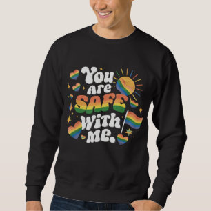 Sudadera Estás a salvo conmigo LGBT Rainbow Gay