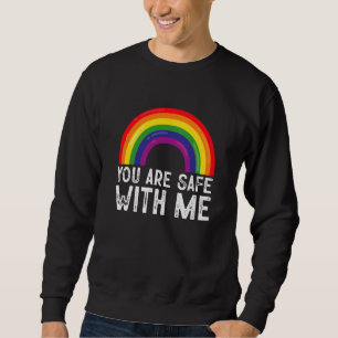 Sudadera Estás Seguro Conmigo Mes del Orgullo LGBTQ Arcoíri