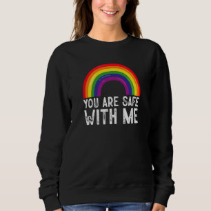 Sudadera Estás Seguro Conmigo Mes del Orgullo LGBTQ Arcoíri
