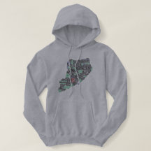 Estaten Island NY Typography Map Hoodie