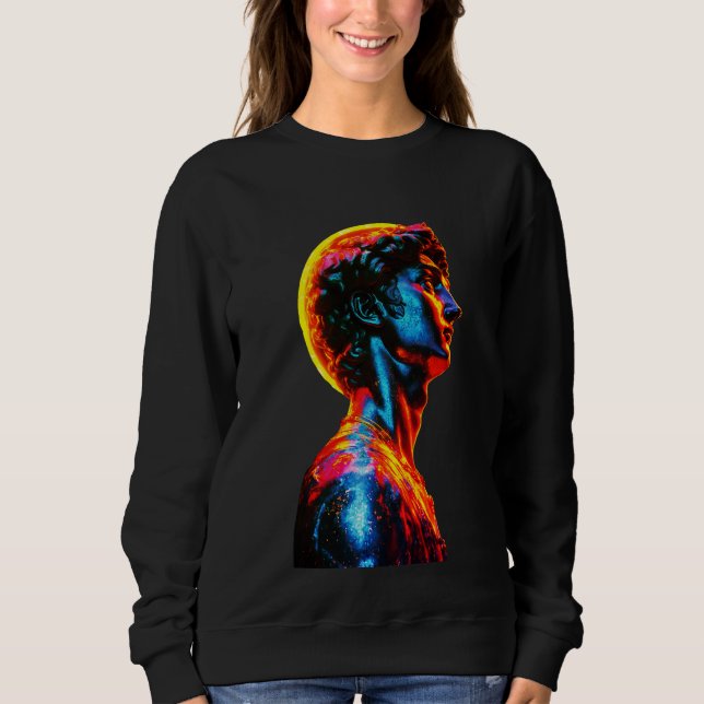 Sudadera Estatua de David de neón (Anverso)
