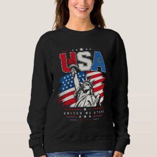 Sudadera Estatua de la Libertad de EE. UU. Bandera desgasta