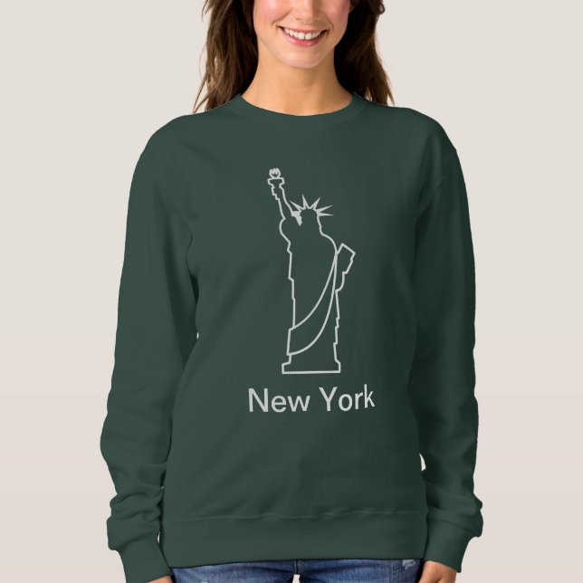 Sudadera Estatua de la Libertad de Nueva York, blanco moder (Anverso)