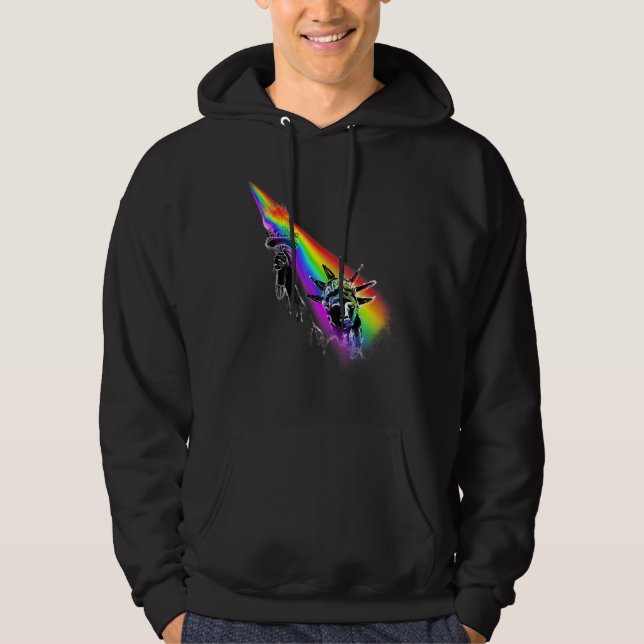Sudadera Estatua Del Orgullo Lgbt De La Libertad Arcoiris (Anverso)