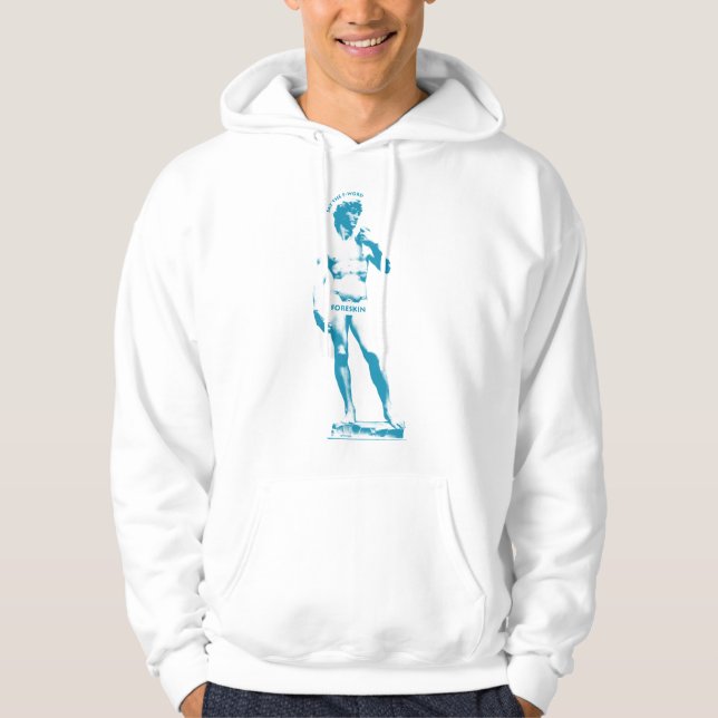 Sudadera Estatua: Di la palabra F — Impresión azul (Anverso)