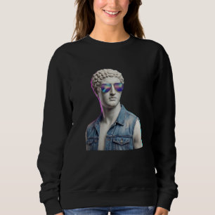 Sudadera Estatua Griega Genial con Gafas de Sol y Chaleco d