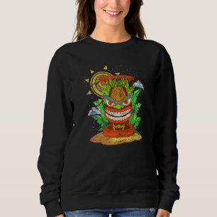 Sudadera Estatua hawaiana de la fiesta luau polinesia Másca