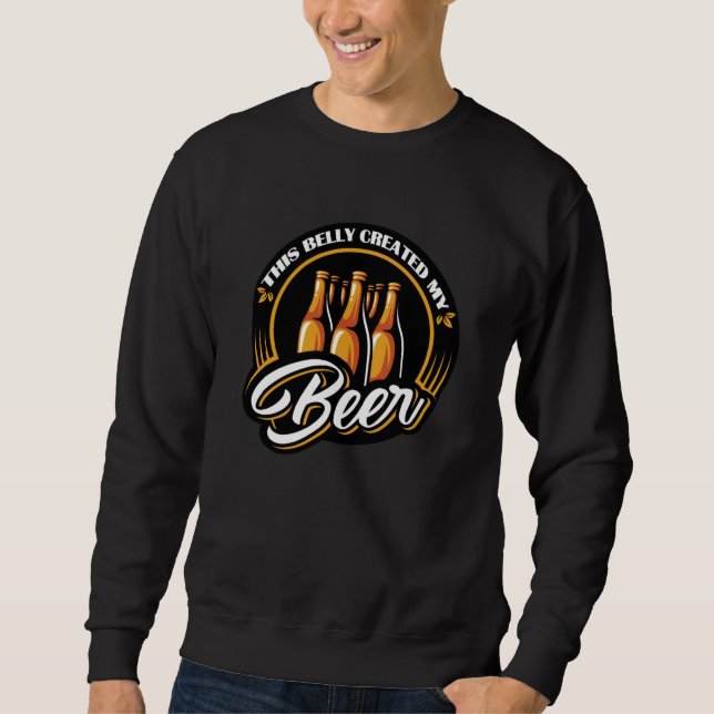 Sudadera Este Belly creó mi divertido diseño de cerveza (Anverso)