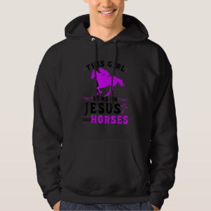 Sudadera Este Chica Corre Sobre Jesús Y Caballos, Caballos 