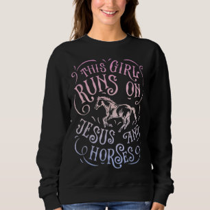 Sudadera Este Chica Corre Sobre Jesús Y Caballos En Eq
