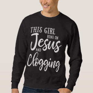 Sudadera Este Chica Corre Sobre Jesús Y Coger El Clog De Re