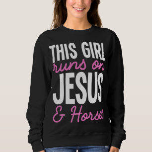 Sudadera Este Chica Corre Sobre Jesús Y El Chica De Caballo