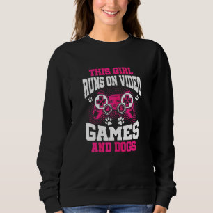 Sudadera Este Chica Jugador Funciona En Videojuegos Y Perro