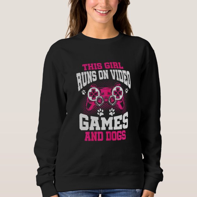 Sudadera Este Chica Jugador Funciona En Videojuegos Y Perro (Anverso)